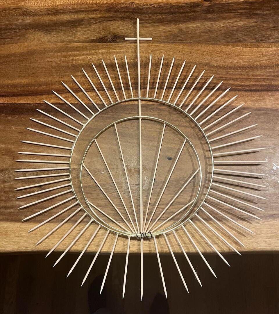 catholic-inspired headpiece - toothpicks and wire