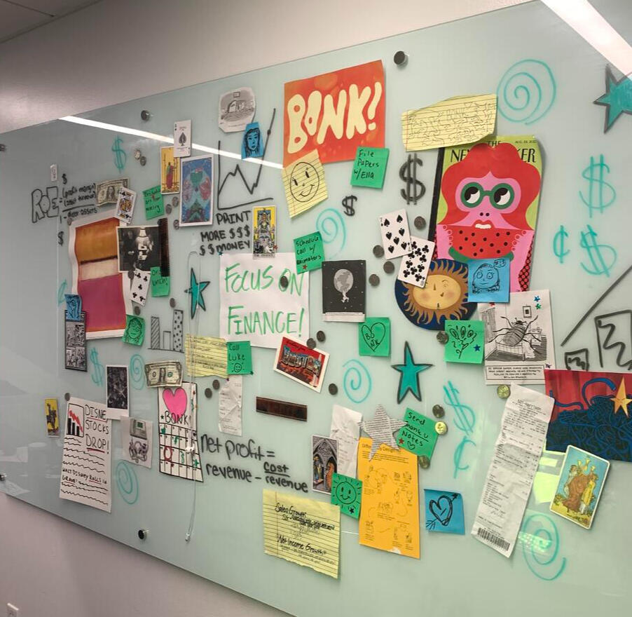 finances wall collage